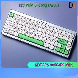 Keycaps Avocado & Milk Song Ngữ - Nhựa PBT - XDA profile - 137Key Tặng kèm Keypuller : Cân Mọi Layout (61,68,84,96,...)