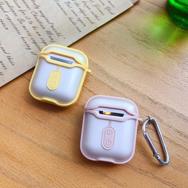 Vỏ Đựng Bảo Vệ Hộp Sạc Tai Nghe Airpods 1 / 2 Chống Sốc Kèm Móc Khóa