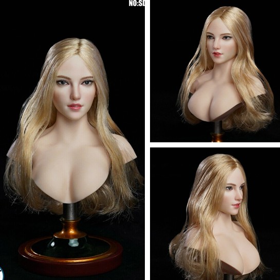 Mô Hình Đầu Búp Bê Nữ Tóc Dài SDH018B 12" Tỉ Lệ 1/6