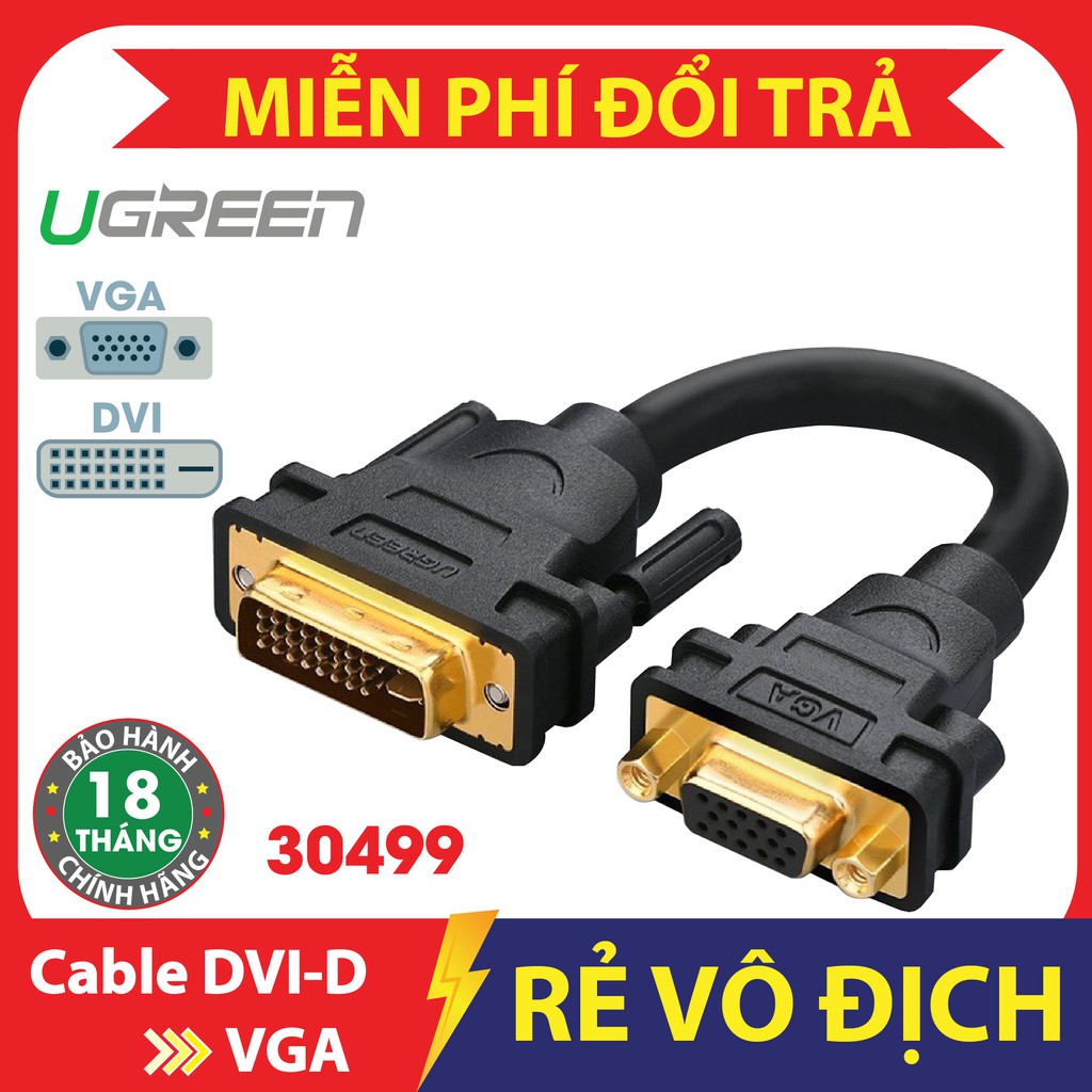 Cáp chuyển đổi DVI to VGA (24 + 5) chính hãng UGREEN 30499