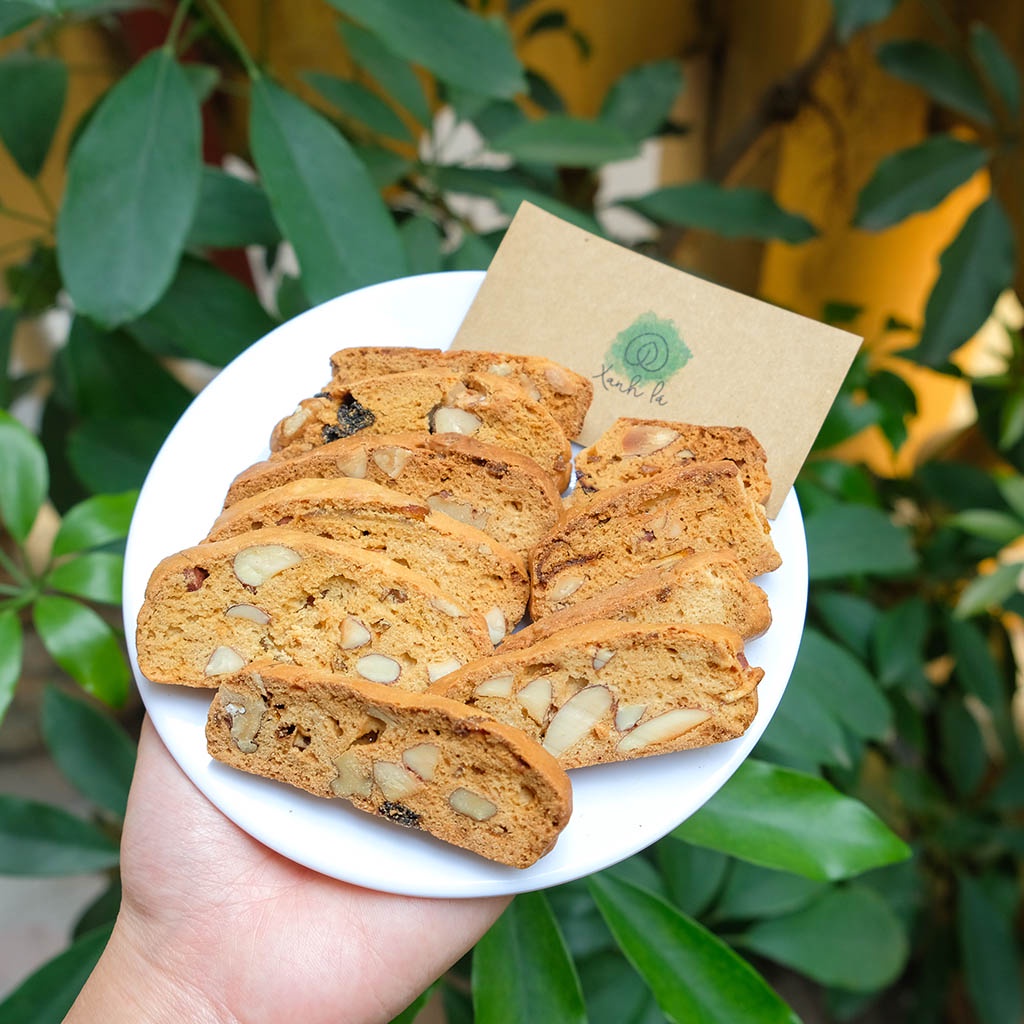 Bánh BISCOTTI hữu cơ nguyên cám không đường Ăn Kiêng, Giảm Cân An Toàn Xanh Lá - Bánh Ngũ Cốc Giảm Cân Healthy