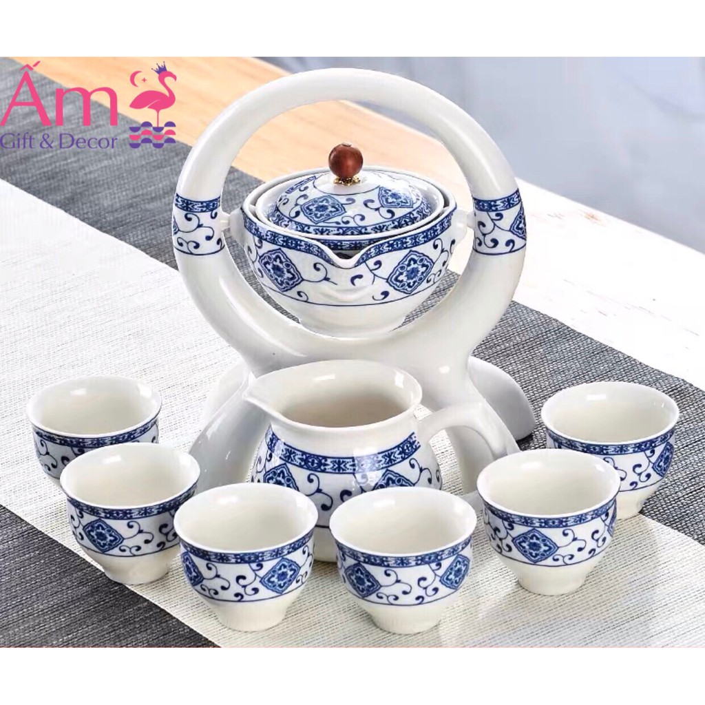 Bộ Ấm Chén Pha Trà Đạo Hòa Cổ Bằng Gốm Sứ Cao Cấp Ấm Gift &amp; Decor