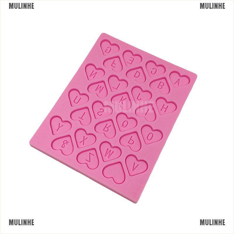 Khuôn Silicone Tạo Hình Chữ Cái / Trái Tim 3D Trang Trí Bánh Kem DIY