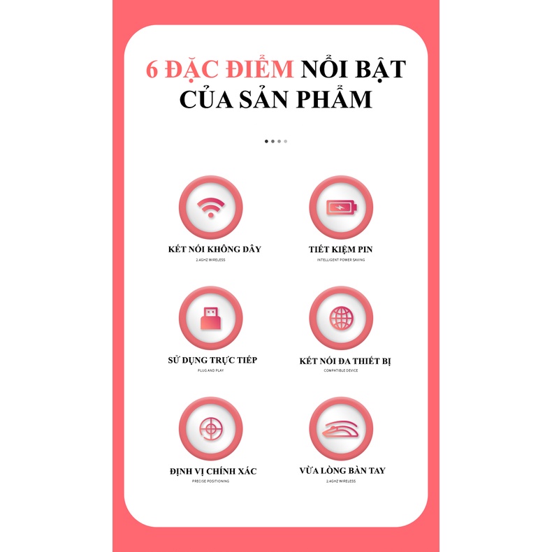 Chuột không dây MOFII M3 thiết kế tai mèo kết nối bằng chip USB 2.4 và BLUETOOTH với điện thoại, ipad, máy tính,...