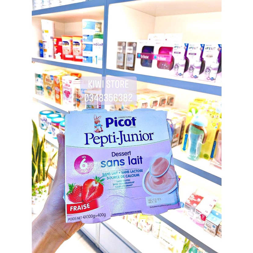 Váng gạo Picot Pepti-Junior Pháp vỉ 4 hộp x 100gr cho bé 6m