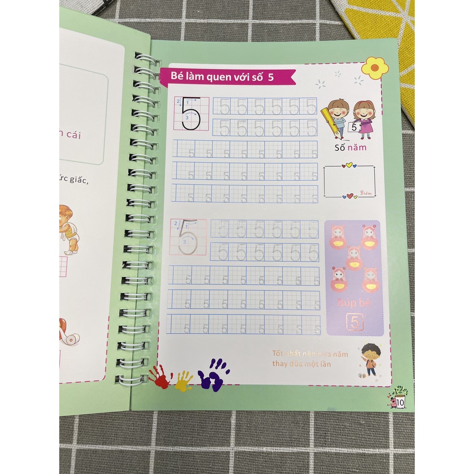 Bộ sách 3 Quyển Luyện Viết Thần Kỳ Tự Xóa Chữ Đẹp - Số Đẹp - Nét Cơ Bản Phiên Bản Chuẩn Tiếng Việt – Thanh Nga