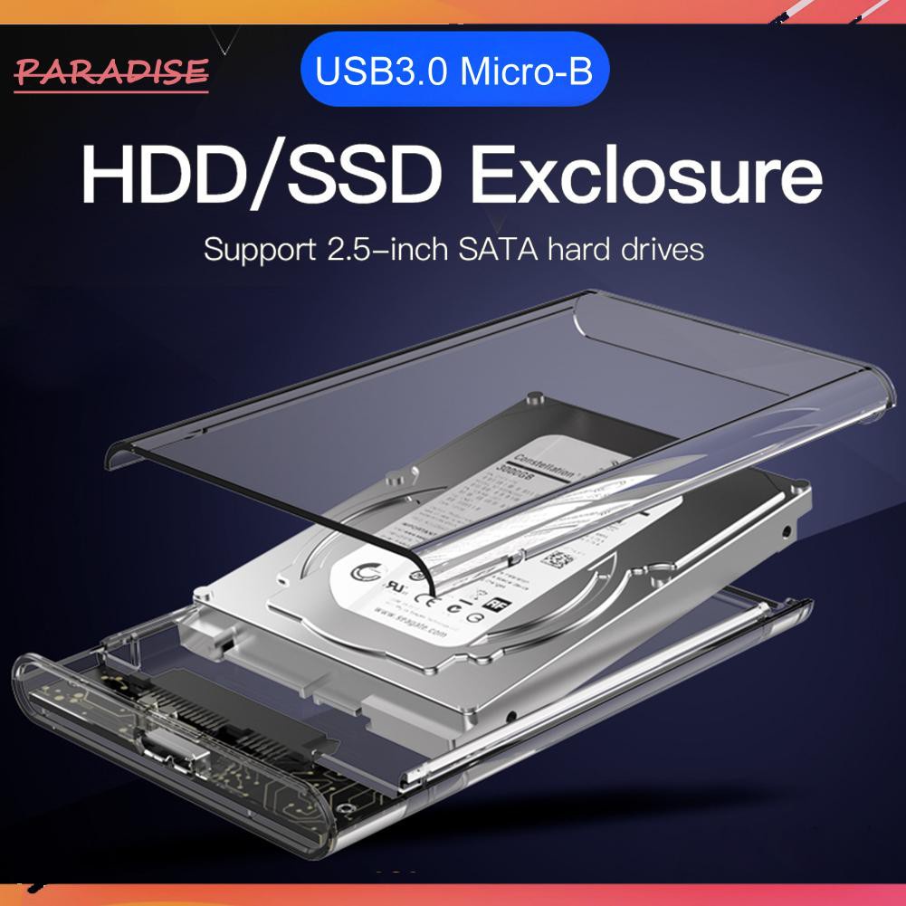 Hộp Đựng Ổ Cứng Ssd Hdd Sata Sang Usb 3.0 2.5 Inch Trong Suốt