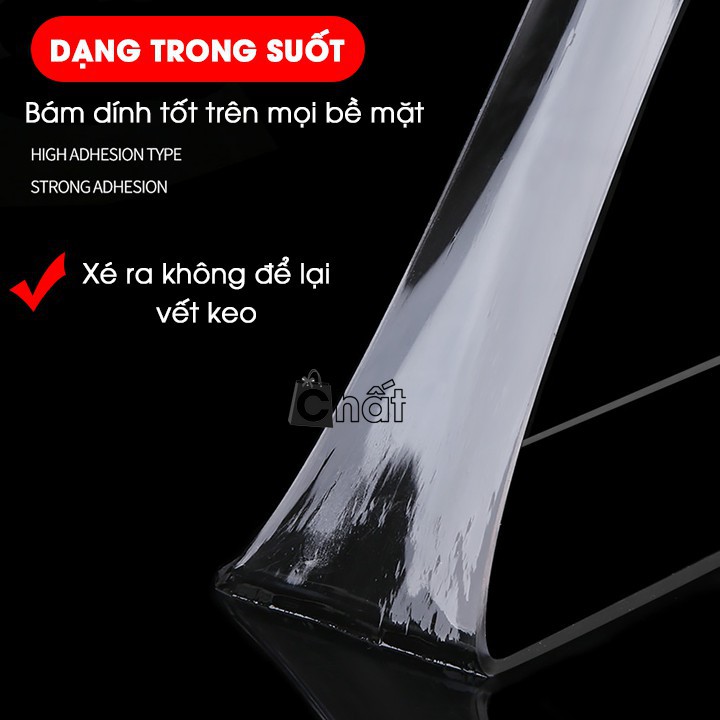 Băng Keo Dán 5 Mét 2 Mặt Đa Năng Siêu Dính Trong Suốt Dán Mọi Bề Mặt Prohome