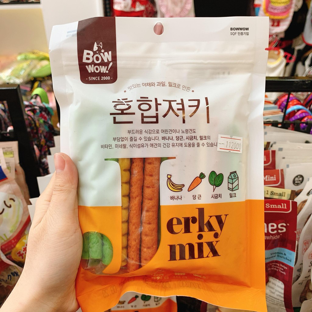Snack Jerky Hỗn hợp cho chó mèo 280gr - Bowwow Hàn Quốc