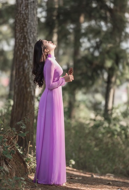 Áo dài 4 tà chiffon kèm quần