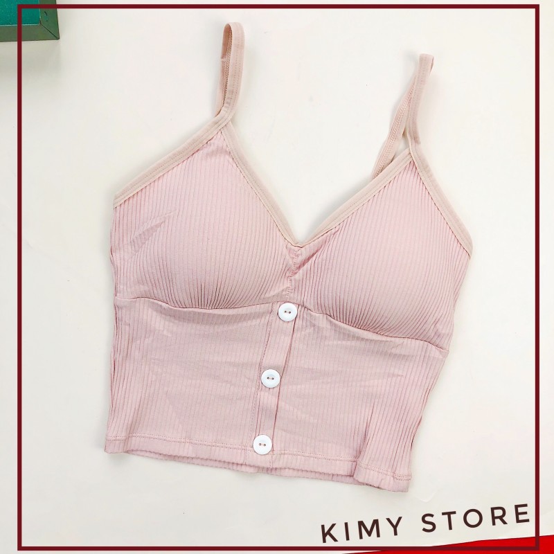 Áo hai dây, quây ngực chất len tăm mịn-Áo quây có đệm lót mỏng nâng ngực, 3 cúc | BigBuy360 - bigbuy360.vn