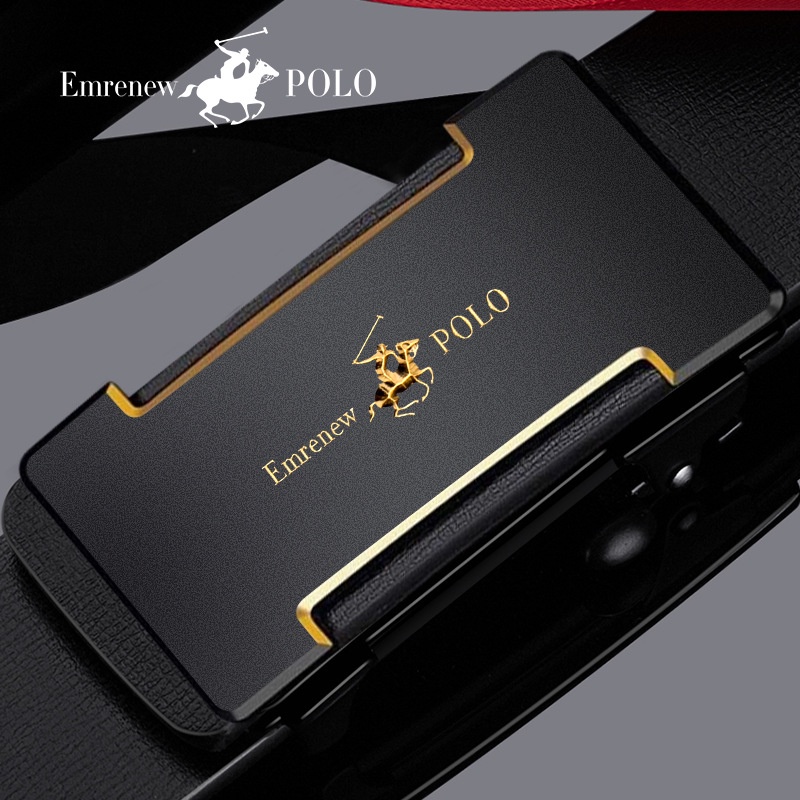 Thắt lưng da nam cao cấp EMRENEW POLO-da nịt bò 2 lớp-Full hộp đựng