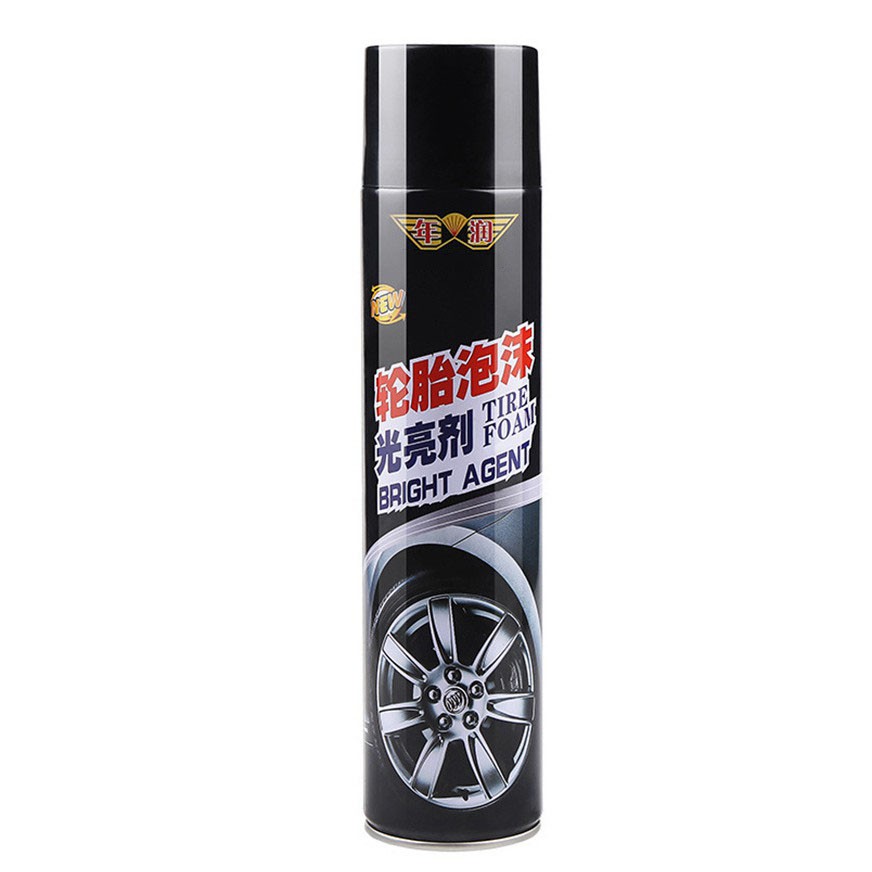 Chai xịt đen và bóng lốp dạng bọt Nian run dung tích 650ml