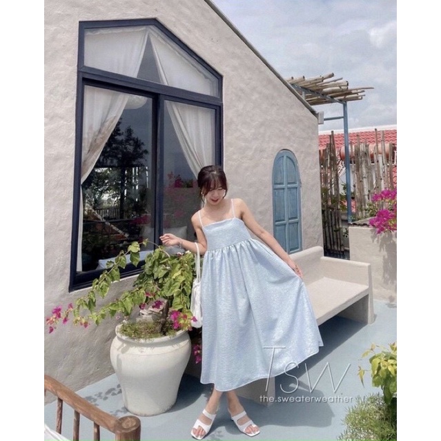 Đầm babydoll dây dáng dài