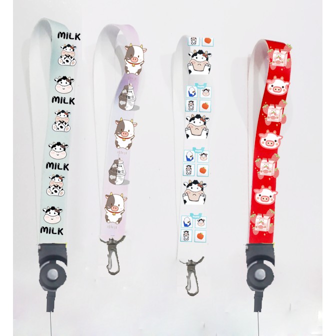 dây strap bò sữa STI36 kpop hoạt hình dây treo thẻ name tag ngắn idol thần tượng 15cm