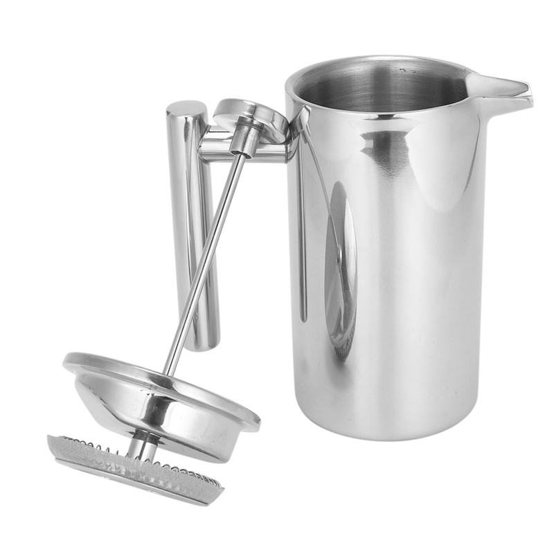 Ấm Đun Nước Bằng Thép Không Gỉ 350ML 12Oz Kèm 5 Muỗng Đo Lường Và 5 Màn Lọc