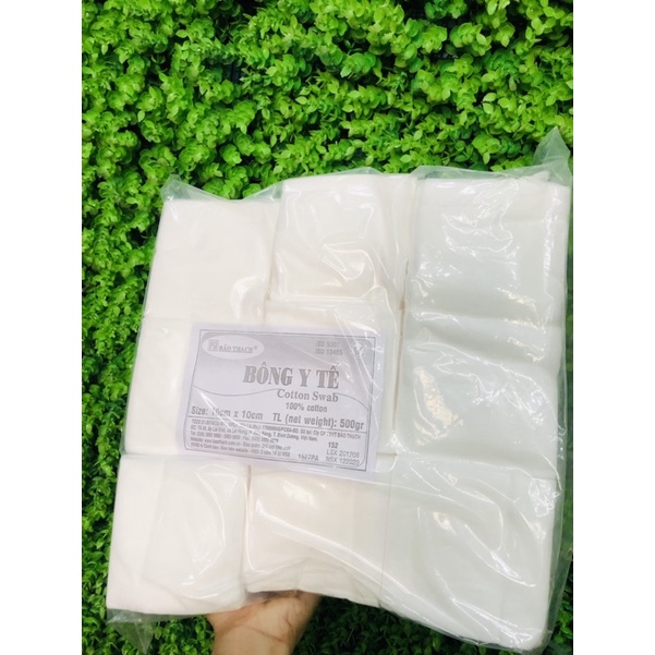 Gòn  Y Tế Cắt 10x10 Bảo Thạch Gói 500gr Thấm Hút Nhanh