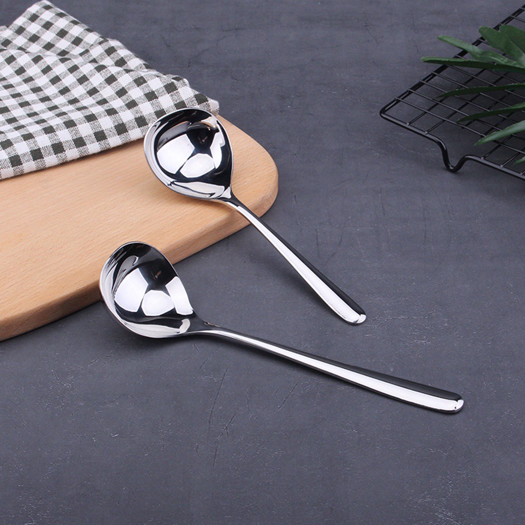 SJJL Muỗng múc canh bằng thép không gỉ dày dặn tiện dụng cho nhà bếp / nhà hàng / khách sạn