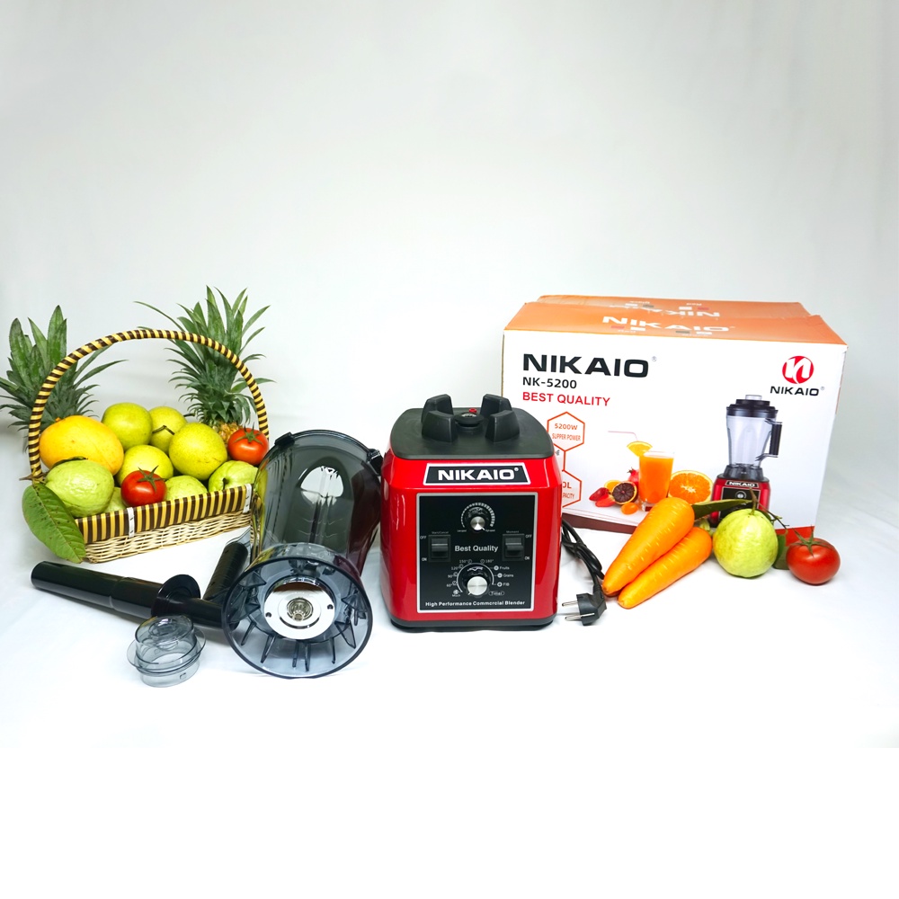 Máy xay sinh tố công nghiệp NIKAIO 5200W Bảo hành 24T xay đá thịt cá, rau củ quả, sinh tố, ngũ cốc, đồ khô, xay rau má.