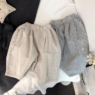 Mori Quần harem cotton Lanh Mềm Dáng Rộng Họa Tiết Cà Rốt Nhỏ Phong Cách Hàn Quốc 2024 Cho Bé Trai Và Bé Gái