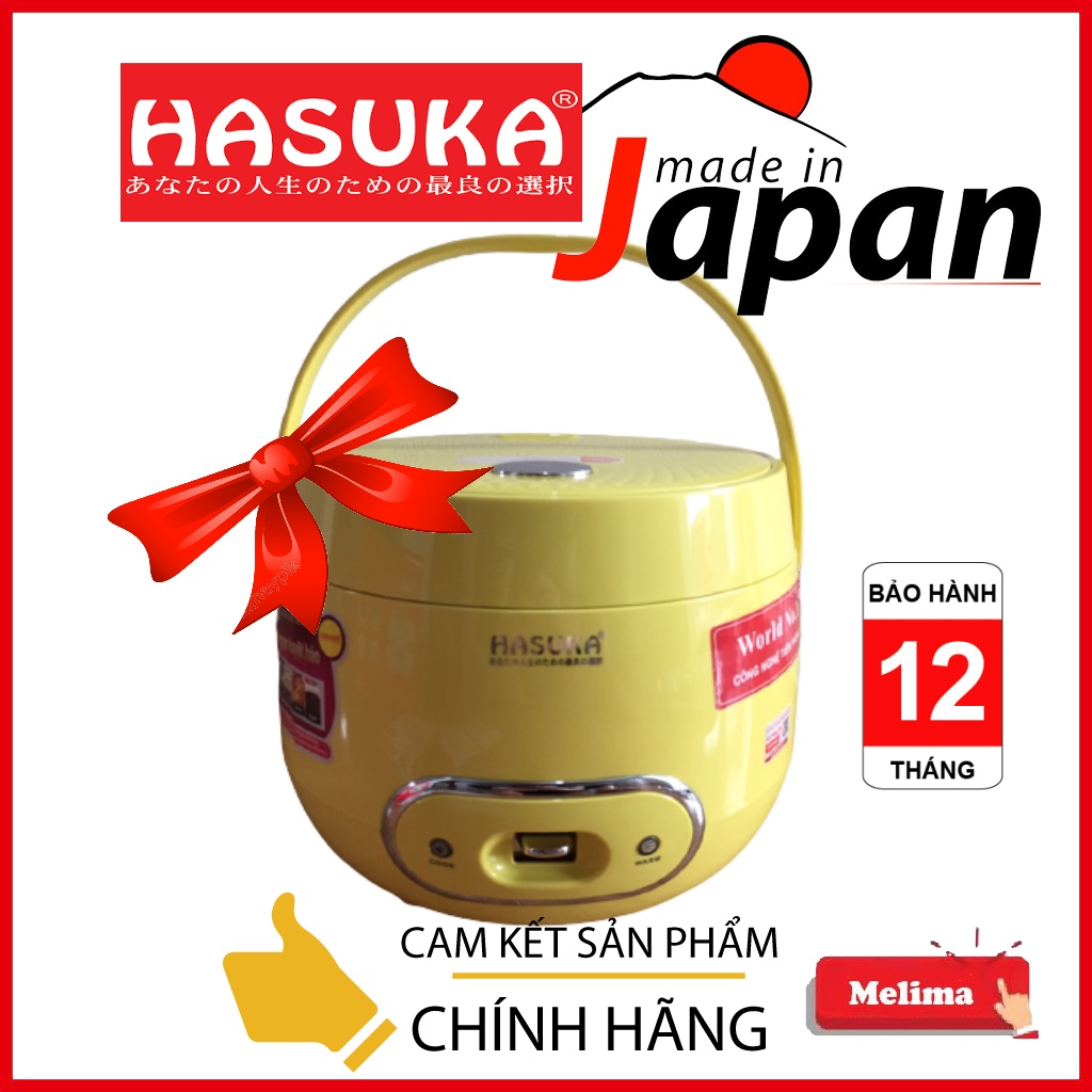 Nồi Cơm điện Mini Nhật Bản Hasuka Dung tích 1.2L mã HSK802, Lòng nồi dạng niêu Siêu dày nhiệt tỏa đều làm cơm chín đều