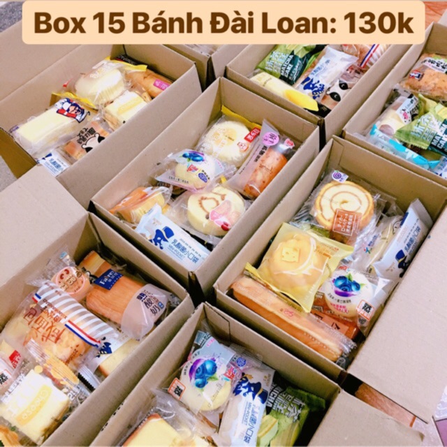 [FREE SHIP] BÁNH MIX ĐÀI LOAN (Box 130k mix 15 chiếc khác nhau)