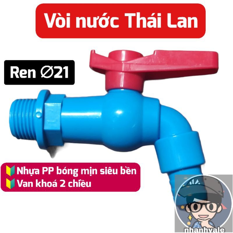Vòi nước nhựa Thái Lan Siêu bền Ren ∅21