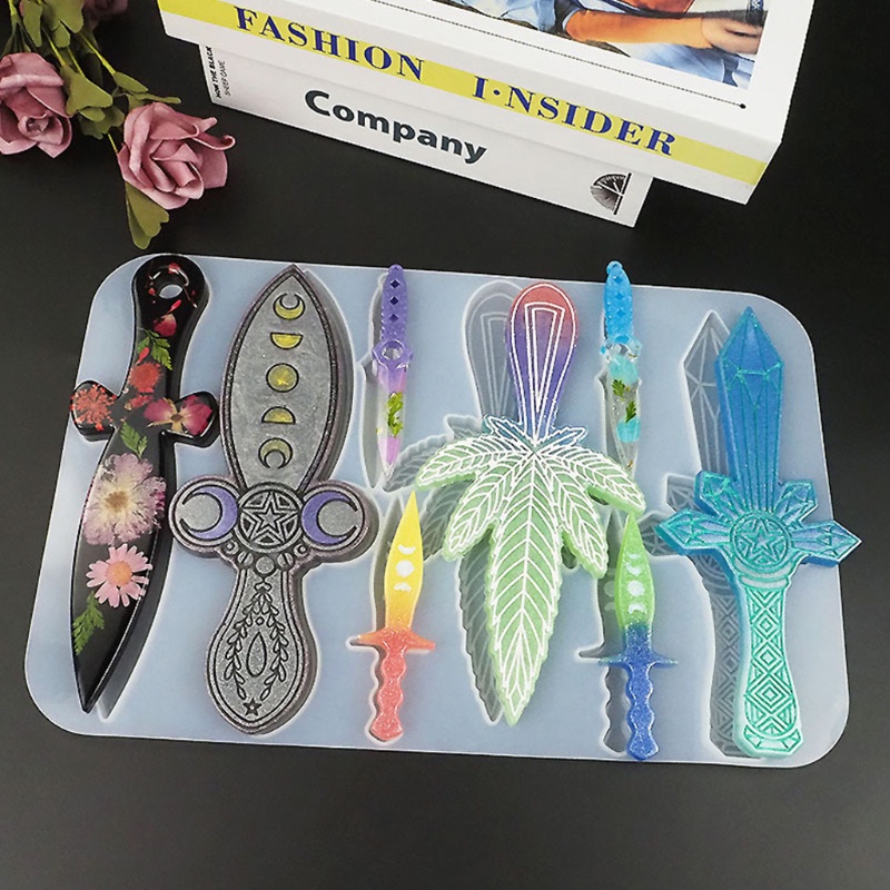 Khuôn silicone Làm Kiếm Nhựa resin Nhiều Hình Dạng Khác Nhau