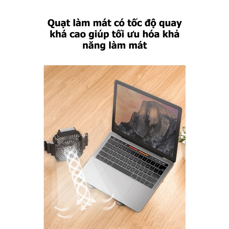 Giá đỡ laptop và máy tính bảng bằng hợp kim nhôm có quạt tản nhiệt tiện dụng HD00020