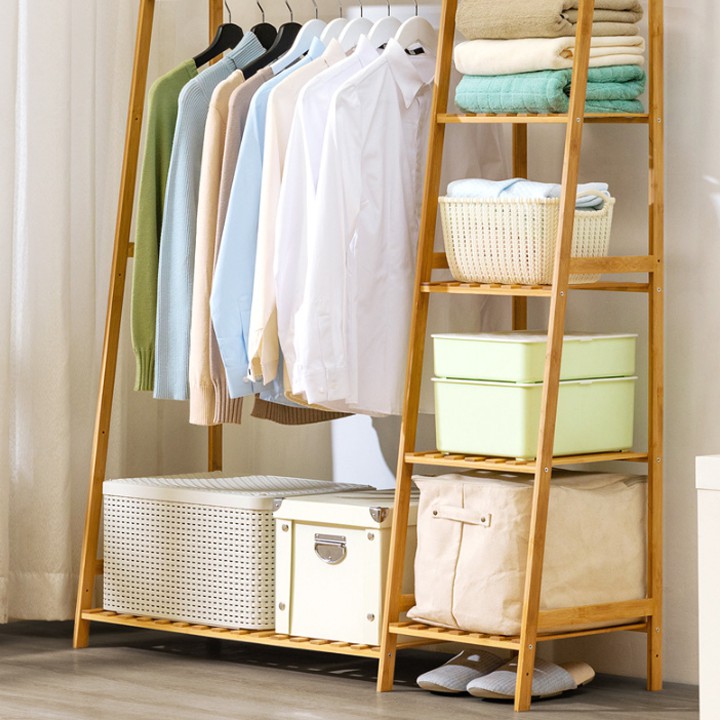 Tủ Treo Quần Áo Hình Thang, Giá Treo Quần Áo Gỗ KT 110 x 140cm | BigBuy360 - bigbuy360.vn