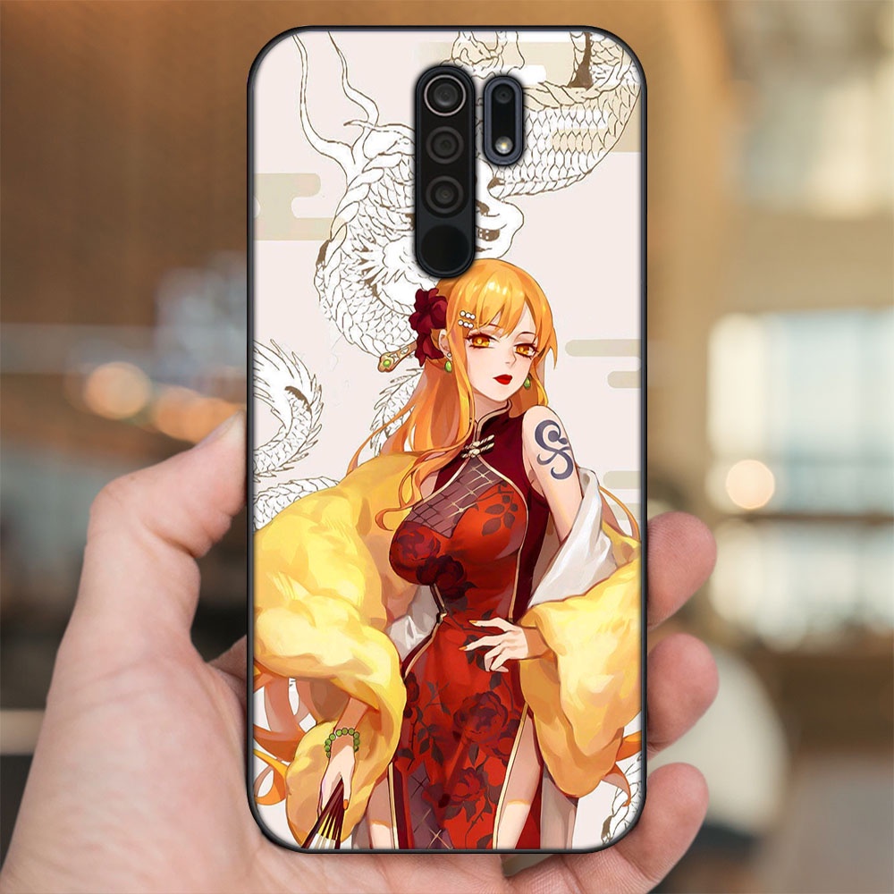 Ốp lưng Xiaomi Redmi 9 viền đen in hình Nami One Piece Đảo Hải Tặc