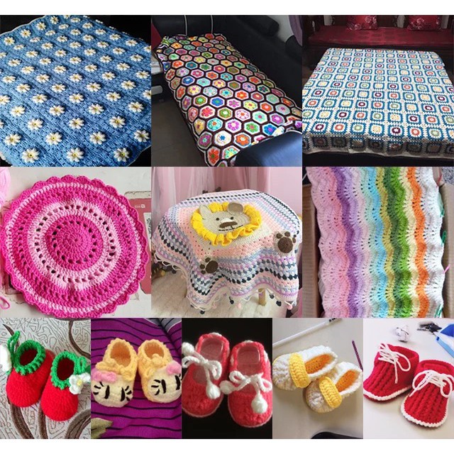 Cuộn Len Sợi Cotton Sữa Màu Trắng/Đen/Xám Đan Móc Thủ Công Cho Bé