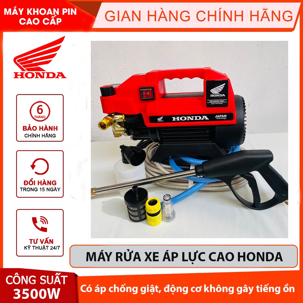 Máy Rửa Xe HONDA Nhập Khẩu JAPAN 3500W,Có Chỉnh Áp,Tặng Kèm Bình Tạo Bọt