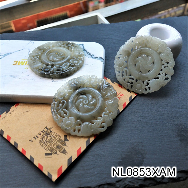 Ngọc bội resin họa tiết tròn 54mm nguyên liệu làm trâm làm trang sức cổ trang việt phục