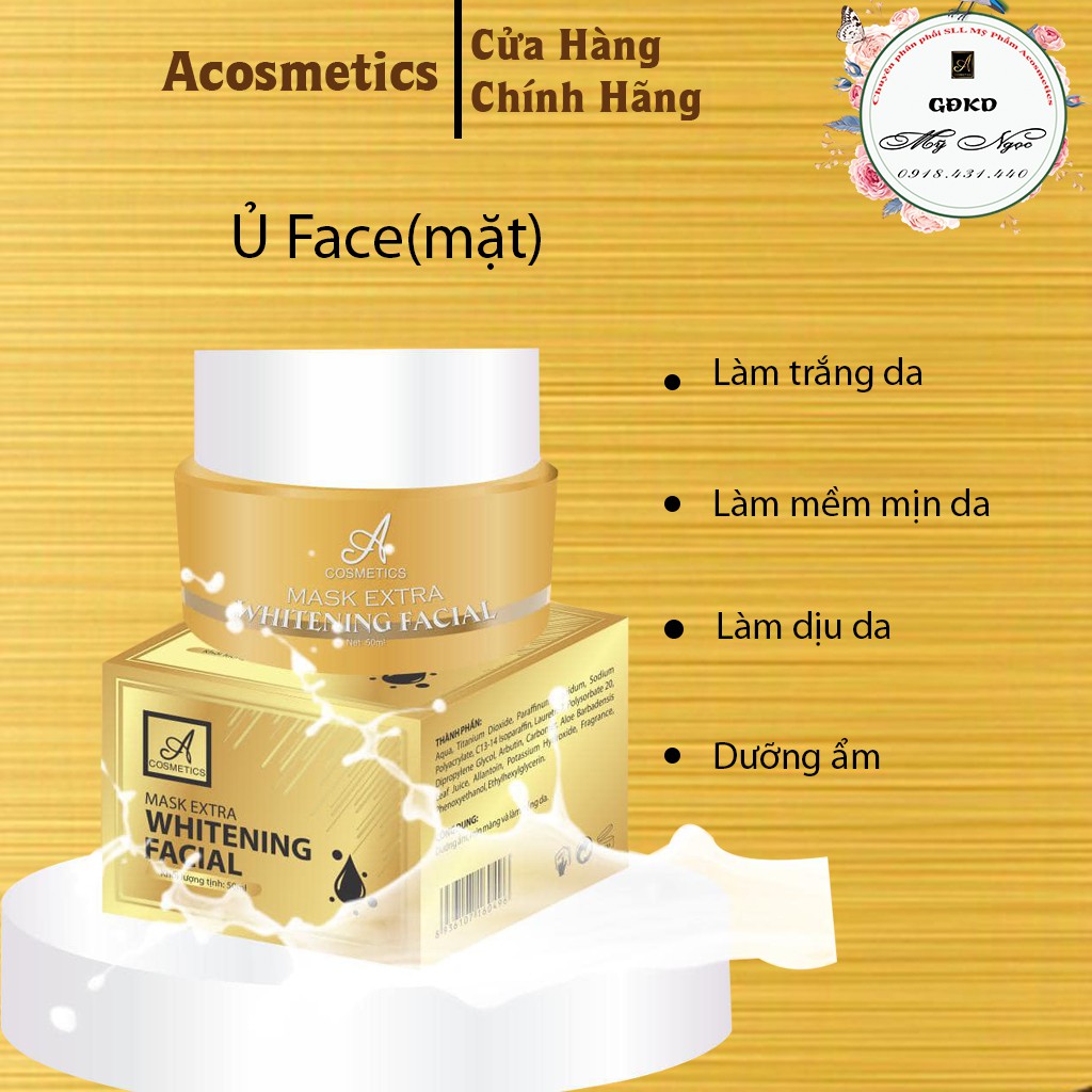 Nạ Ủ Trắng Nếp Than Acosmetics, bật tone ngay lần đầu sử dụng, giúp da trắng sáng, mềm mịn và căn bóng