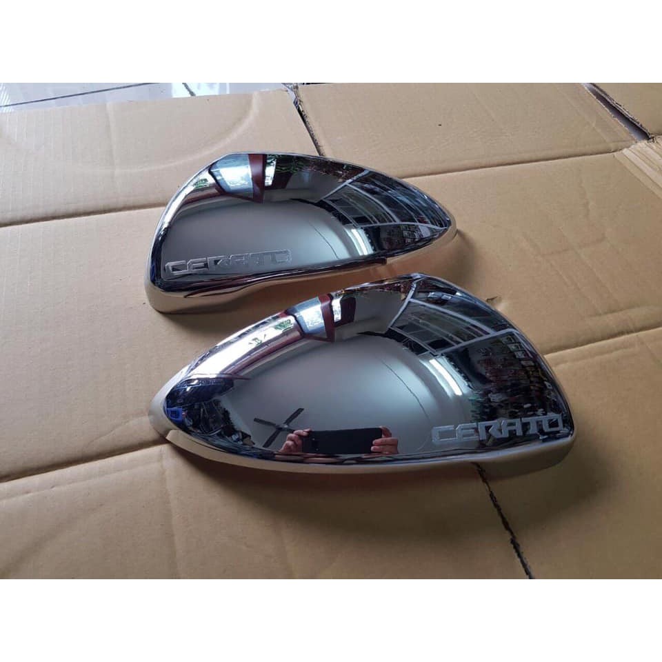 Bộ 2 Ốp Gáo Gương Xe Kia Cerato 2019 2020 2021 mạ Crom cao cấp có sẵn keo dính 2 mặt chuyên dụng