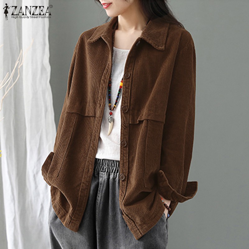 Áo khoác ZANZEA tay dài cổ bẻ thời trang Hàn Quốc cho nữ | BigBuy360 - bigbuy360.vn