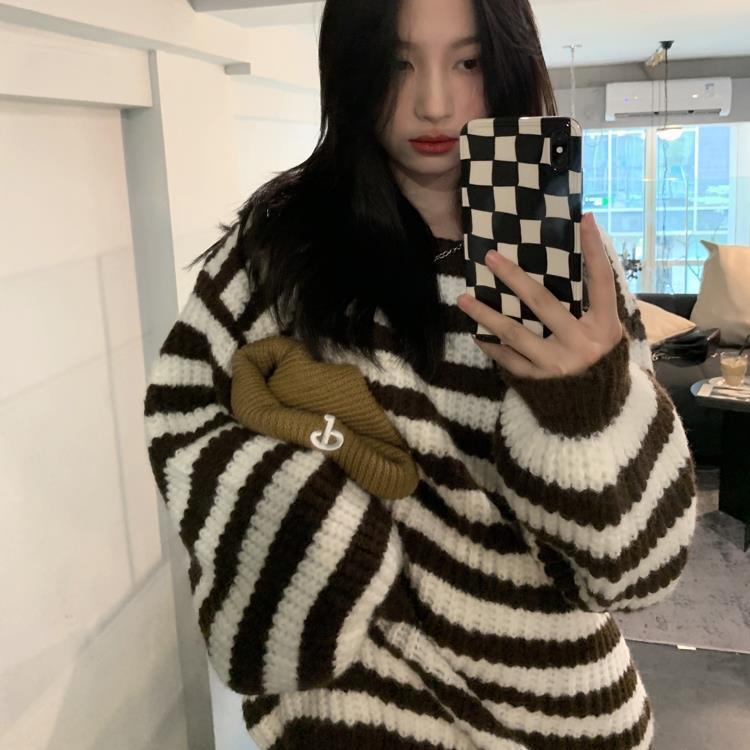 Áo Sweater Dày Chui Đầu Dáng Rộng Tay Dài Thời Trang Mùa Đông 2022 Mới T241