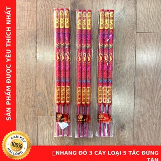 Nhang Đỏ 3 Cây Loại 5 Tấc Cúng Giao Thừa - Bàn Phật - Lễ Cúng