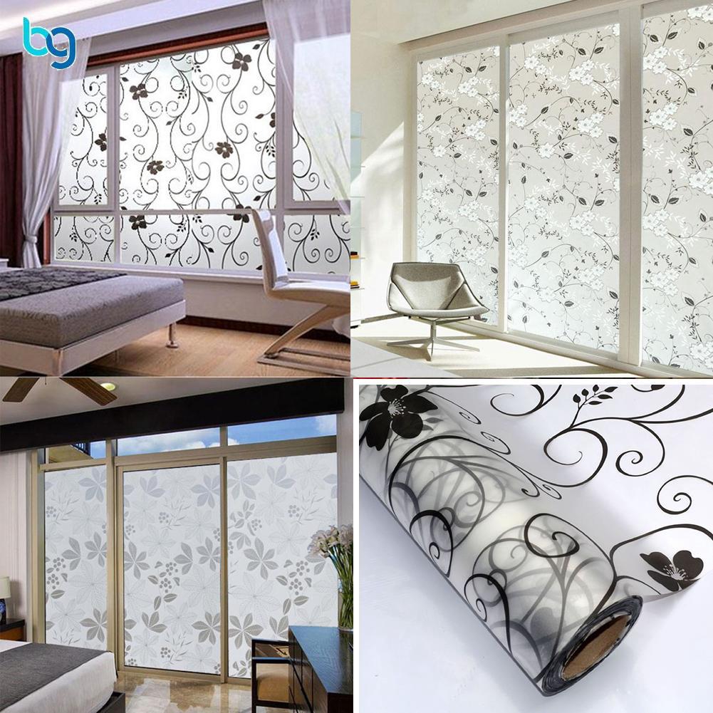 Giấy dán kính mờ 45x100cm họa tiết hoa sang trọng dùng để trang trí nhà cửa tiện dụng | BigBuy360 - bigbuy360.vn