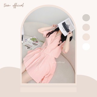 Set áo vest croptop và chân váy xếp ly - Taylor