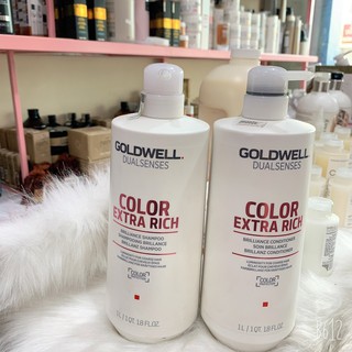 Dầu Gội Xả Goldwell Color Extra Rich Dưỡng Màu Tóc Nhuộm 1000ml
