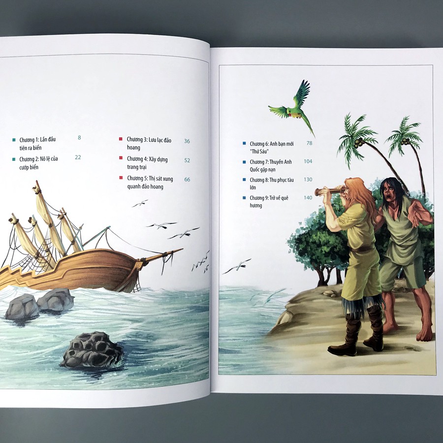 Sách - Tủ sách Văn học kinh điển thế giới - Robinson Crusoe lạc trên hoang đảo (truyện tranh màu)