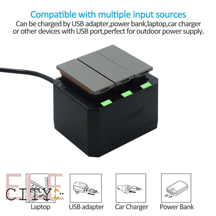 Bộ Sạc Pin 1300mah Ba Ngăn Cho Máy Ảnh Dji Osmo Action