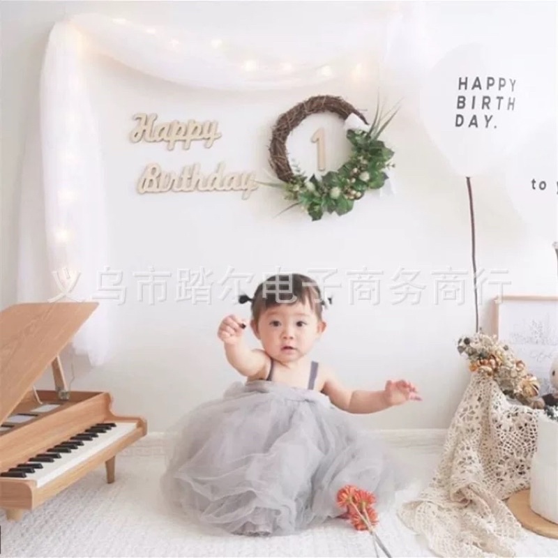 Chữ gỗ sinh nhật Happy Birthday hoặc Happy 100days phong cách Hàn Quốc