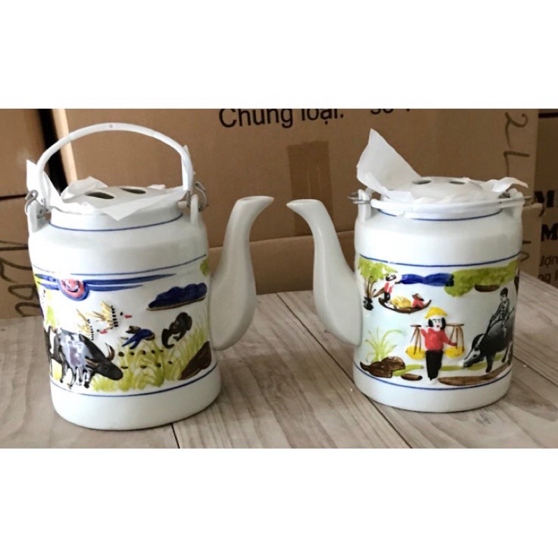Ủ  Sơn mài  và  tích  bát  tràng  hàng  cao  cấp màu  ngẫu nhiên dung tích  1,5l