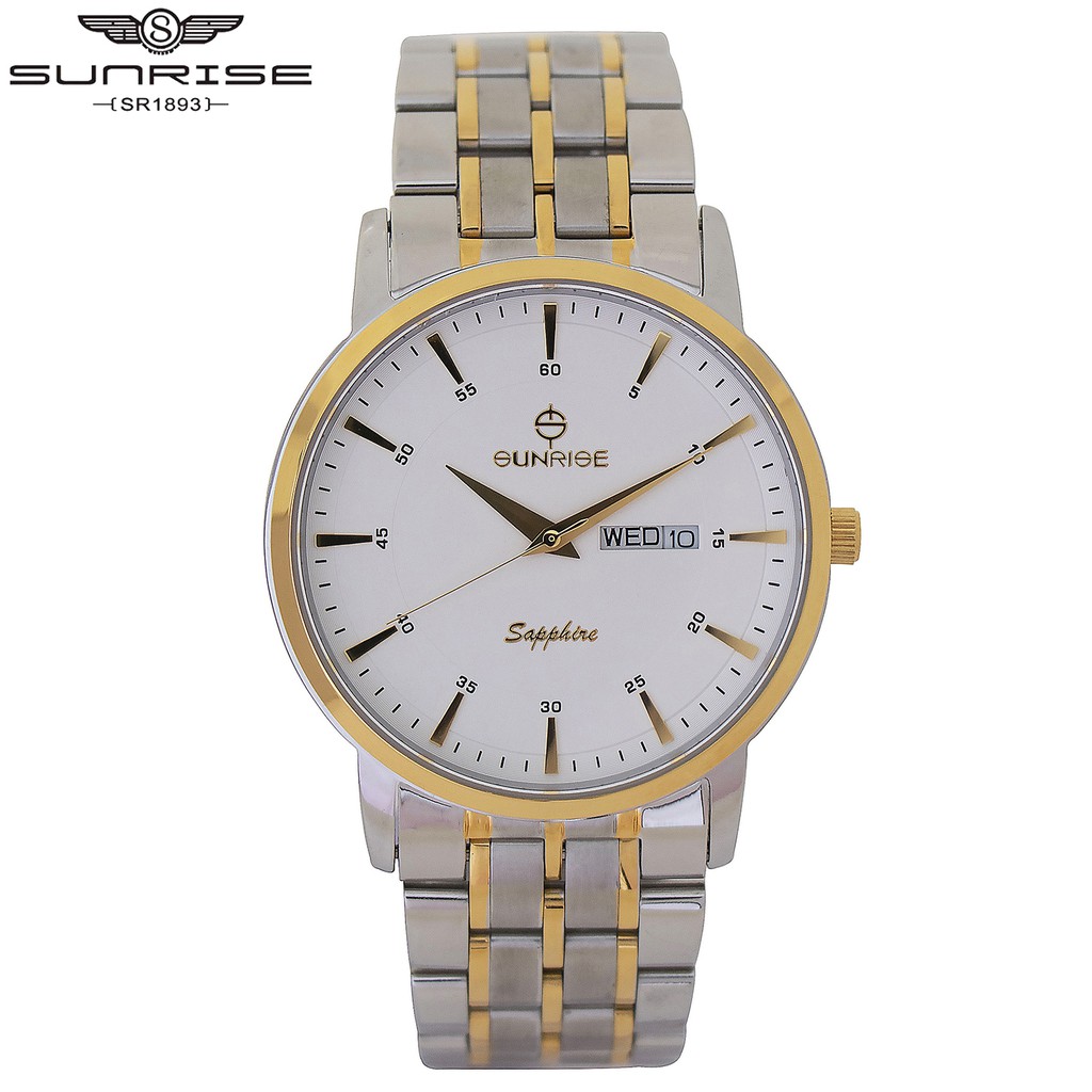 Đồng Hồ Nam Sunrise DM1216SWA KW [ Chính Hãng Full Box ] Sapphire Chống Xước , Chống Nước , Dây thép 316L