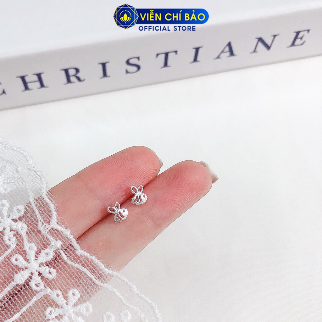 Bông tai con ong chất liệu bạc 925 thời trang phụ kiện trang sức nữ thương hiệu Viễn Chí Bảo E074