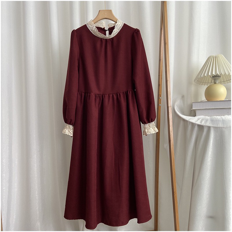 [Mã FATHANG5 giảm 10K đơn 50K] [HÀNG ĐẸP] Váy nhung tăm retro ulzzang vintage dài tay - M17 - janna house | BigBuy360 - bigbuy360.vn