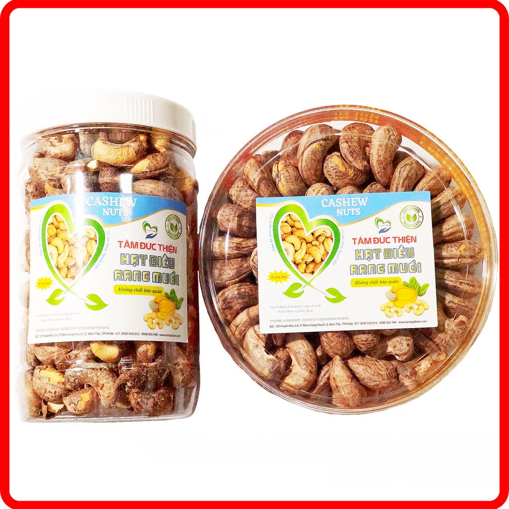 Combo 2 Hộp:500GR và 460GR Hạt Điều A+ Bình Phước Nguyên Hạt Vỏ Lụa Rang Muối Cao Cấp Tâm Đức Thiện Tiêu Chuẩn Xuất Khẩu